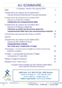 X Presse 104 - Sommaire