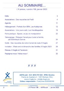 X Presse 108 - Sommaire
